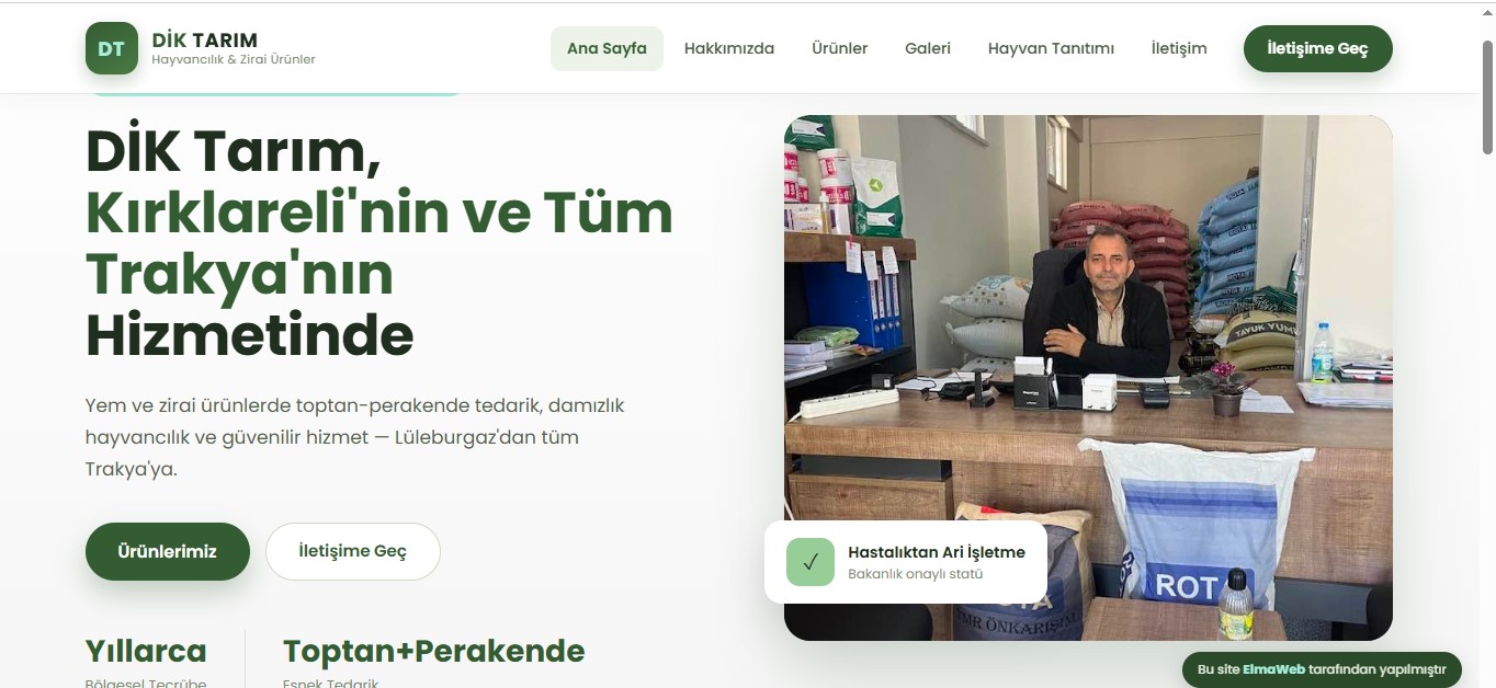 DİK Tarım — Kurumsal Web Sitesi