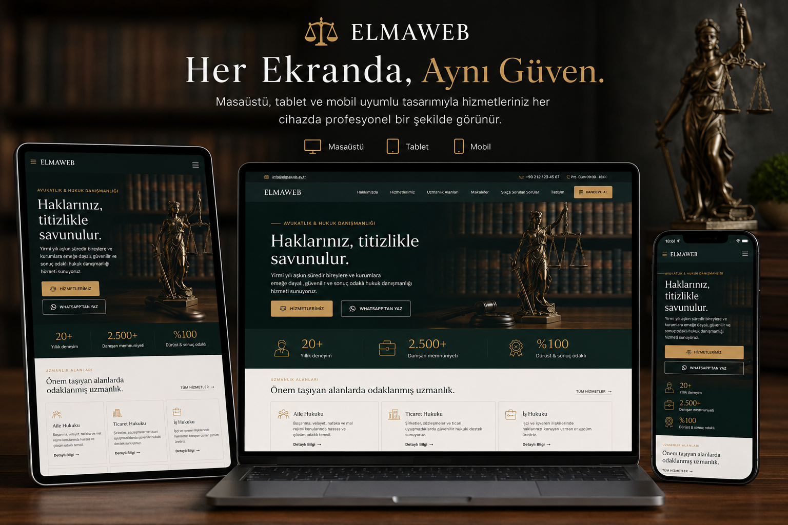 Avukatlık Büroları için Hazır Web Sitesi