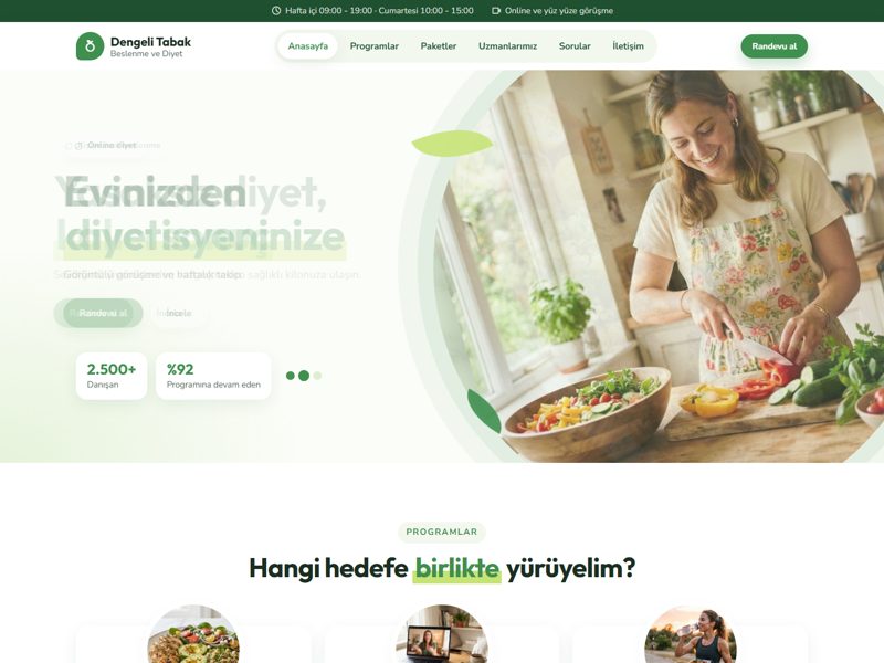 Diyetisyen Web Sitesi — Diyetisyen ve Beslenme Danışmanları için Hazır Site