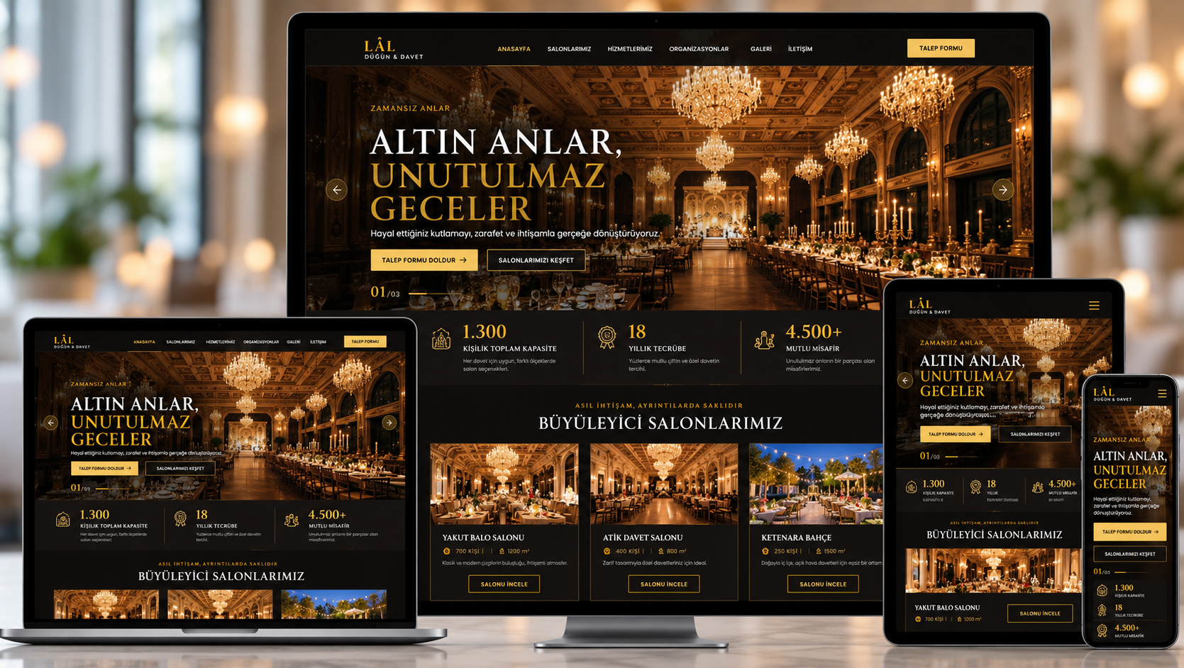 Düğün Salonu Web Sitesi — Düğün ve Nikah Salonları için Hazır Site