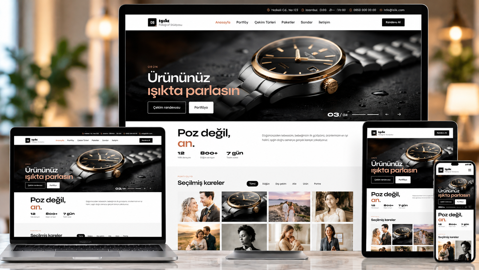 Fotoğraf Stüdyosu Web Sitesi — Fotoğrafçılar için Hazır Site