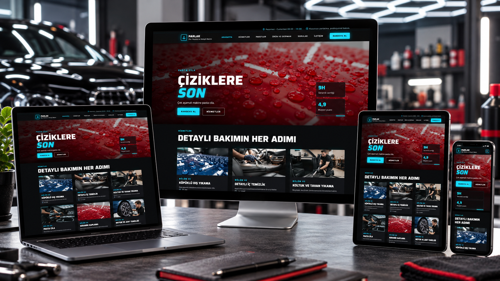 Oto Yıkama Web Sitesi — Oto Yıkama ve Detailing için Hazır Site