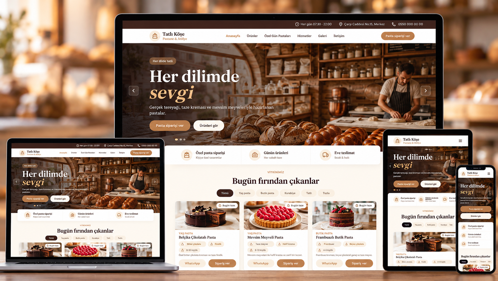 Pastane Web Sitesi — Pastane ve Butik Pastacılar için Hazır Site