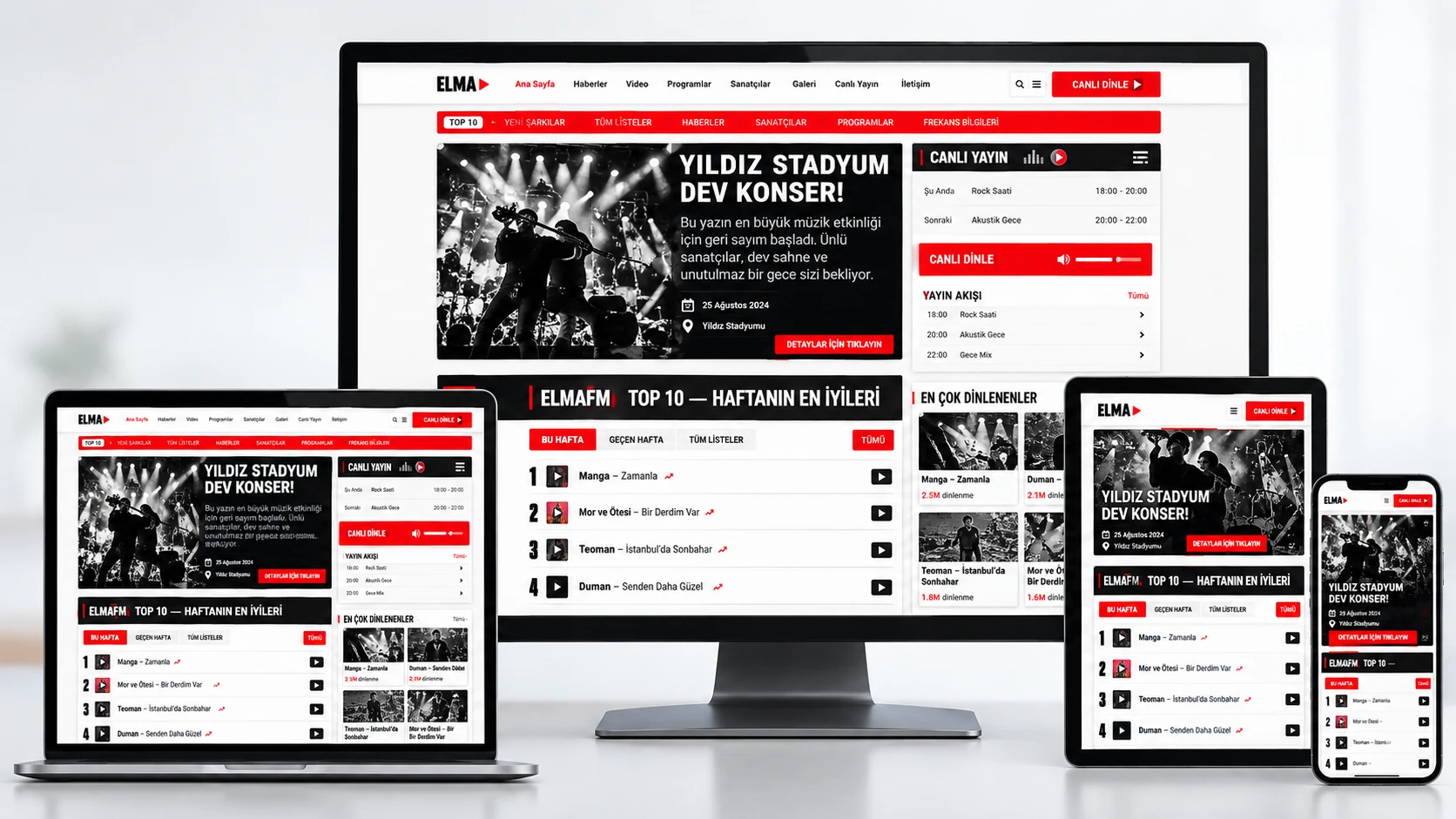 İnternet Radyosu için Hazır Web Sitesi