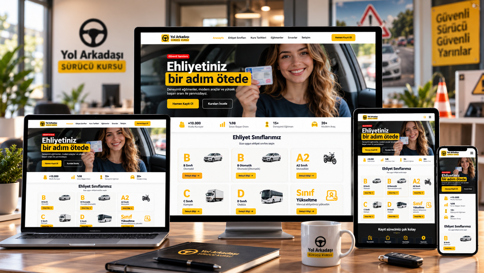 Sürücü Kursu Web Sitesi — Sürücü Kursları için Hazır Site