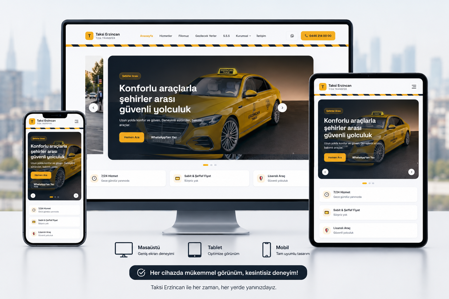 Taksi ve Transfer Firmaları için Hazır Web Sitesi